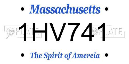 1HV741 Massachusetts License Plate