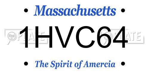 1HVC64 Massachusetts License Plate