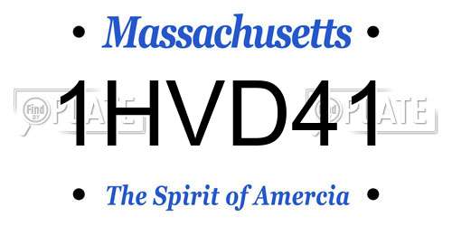 1HVD41 Massachusetts License Plate