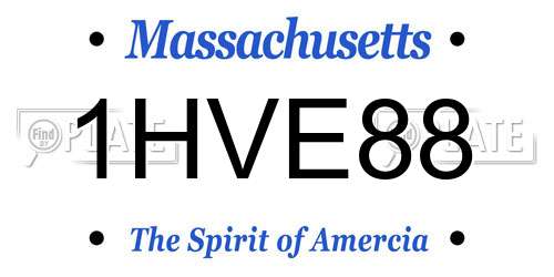 1HVE88 Massachusetts License Plate