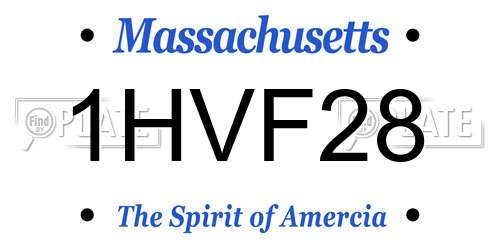 1HVF28 Massachusetts License Plate