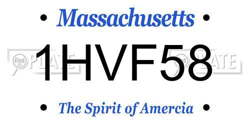 1HVF58 Massachusetts License Plate