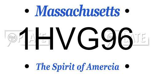 1HVG96 Massachusetts License Plate
