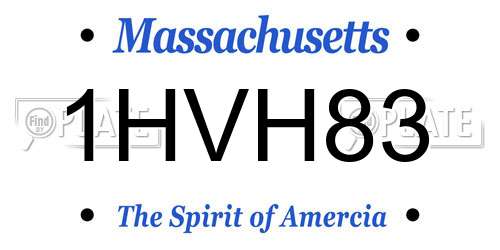 1HVH83 Massachusetts License Plate