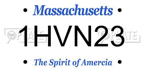 1HVN23 Massachusetts License Plate