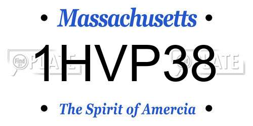 1HVP38 Massachusetts License Plate