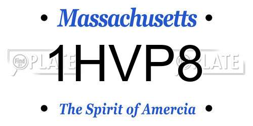 1HVP8 Massachusetts License Plate