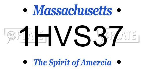 1HVS37 Massachusetts License Plate