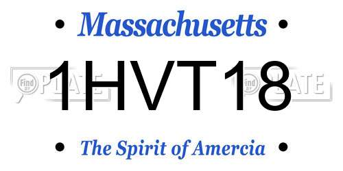 1HVT18 Massachusetts License Plate