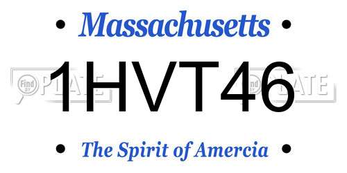 1HVT46 Massachusetts License Plate