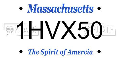 1HVX50 Massachusetts License Plate
