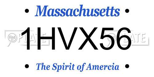 1HVX56 Massachusetts License Plate