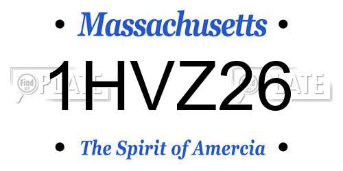 1HVZ26 Massachusetts License Plate
