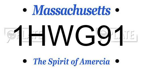1HWG91 Massachusetts License Plate