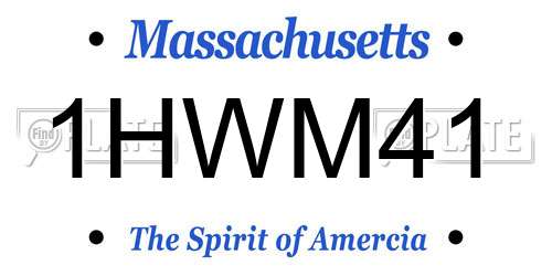 1HWM41 Massachusetts License Plate