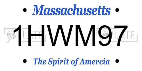 1HWM97 Massachusetts License Plate
