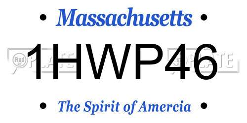 1HWP46 Massachusetts License Plate