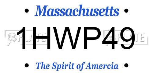 1HWP49 Massachusetts License Plate