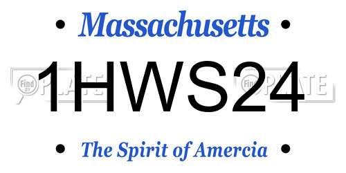 1HWS24 Massachusetts License Plate