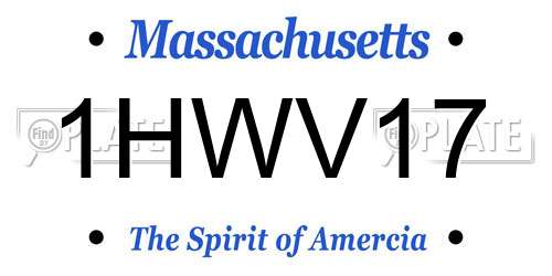 1HWV17 Massachusetts License Plate