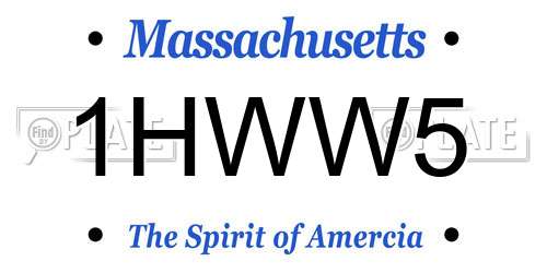 1HWW5 Massachusetts License Plate