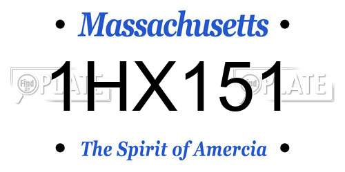 1HX151 Massachusetts License Plate