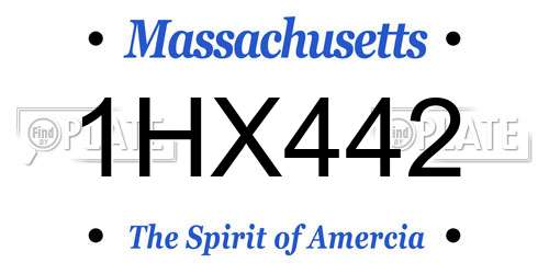 1HX442 Massachusetts License Plate