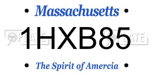 1HXB85 Massachusetts License Plate
