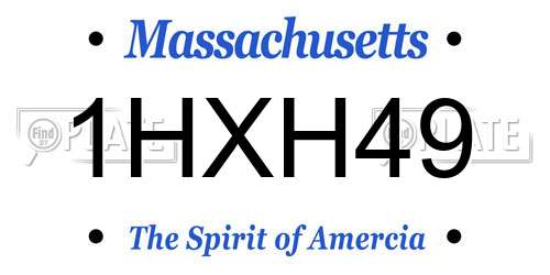 1HXH49 Massachusetts License Plate