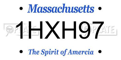 1HXH97 Massachusetts License Plate