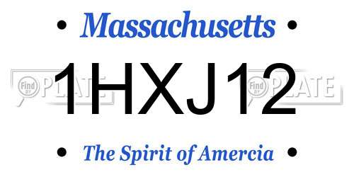 1HXJ12 Massachusetts License Plate