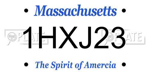 1HXJ23 Massachusetts License Plate