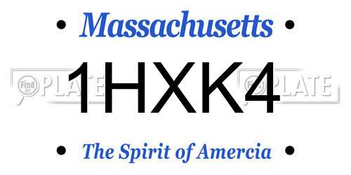 1HXK4 Massachusetts License Plate