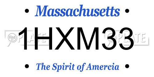 1HXM33 Massachusetts License Plate