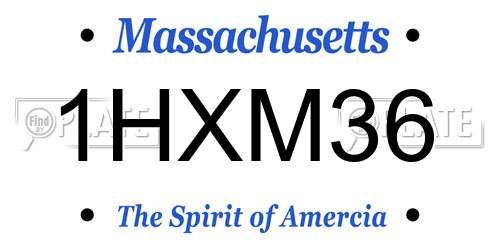 1HXM36 Massachusetts License Plate