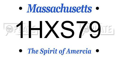 1HXS79 Massachusetts License Plate