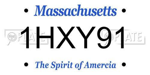 1HXY91 Massachusetts License Plate