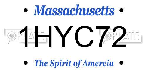 1HYC72 Massachusetts License Plate