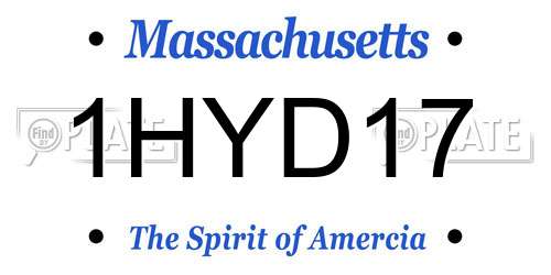 1HYD17 Massachusetts License Plate