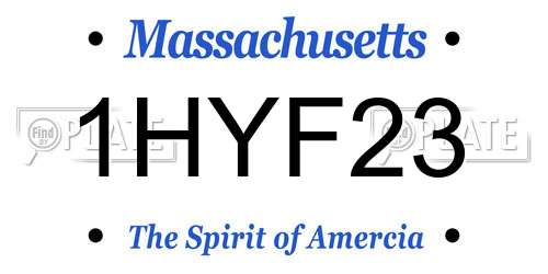 1HYF23 Massachusetts License Plate
