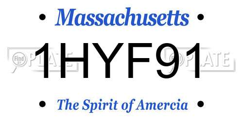 1HYF91 Massachusetts License Plate