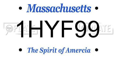 1HYF99 Massachusetts License Plate