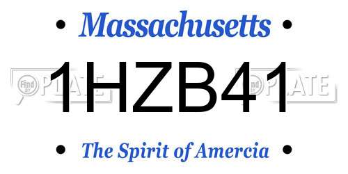 1HZB41 Massachusetts License Plate