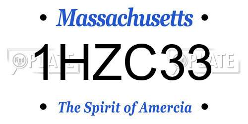 1HZC33 Massachusetts License Plate