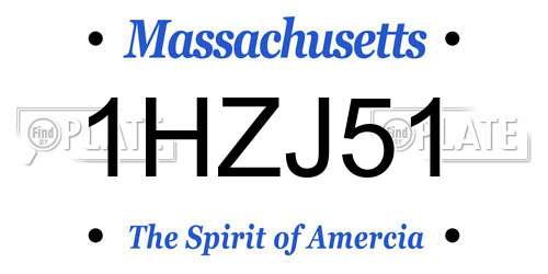 1HZJ51 Massachusetts License Plate