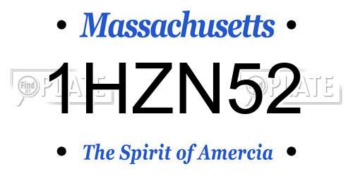 1HZN52 Massachusetts License Plate