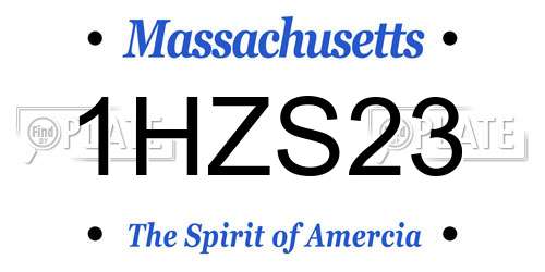 1HZS23 Massachusetts License Plate