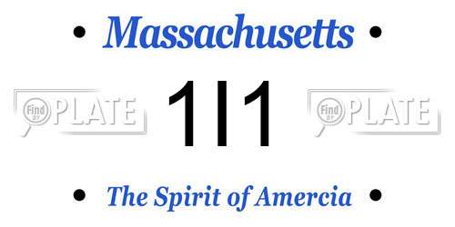 1I1 Massachusetts License Plate