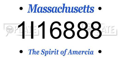 1I16888 Massachusetts License Plate