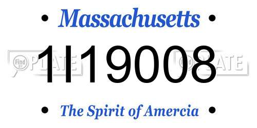 1I19008 Massachusetts License Plate